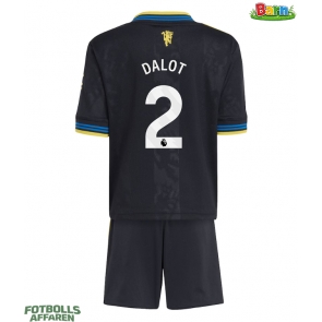 Manchester United Diogo Dalot #2 Tredjeställ Barn 2025-26 Kortärmad (+ Korta byxor)